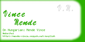 vince mende business card